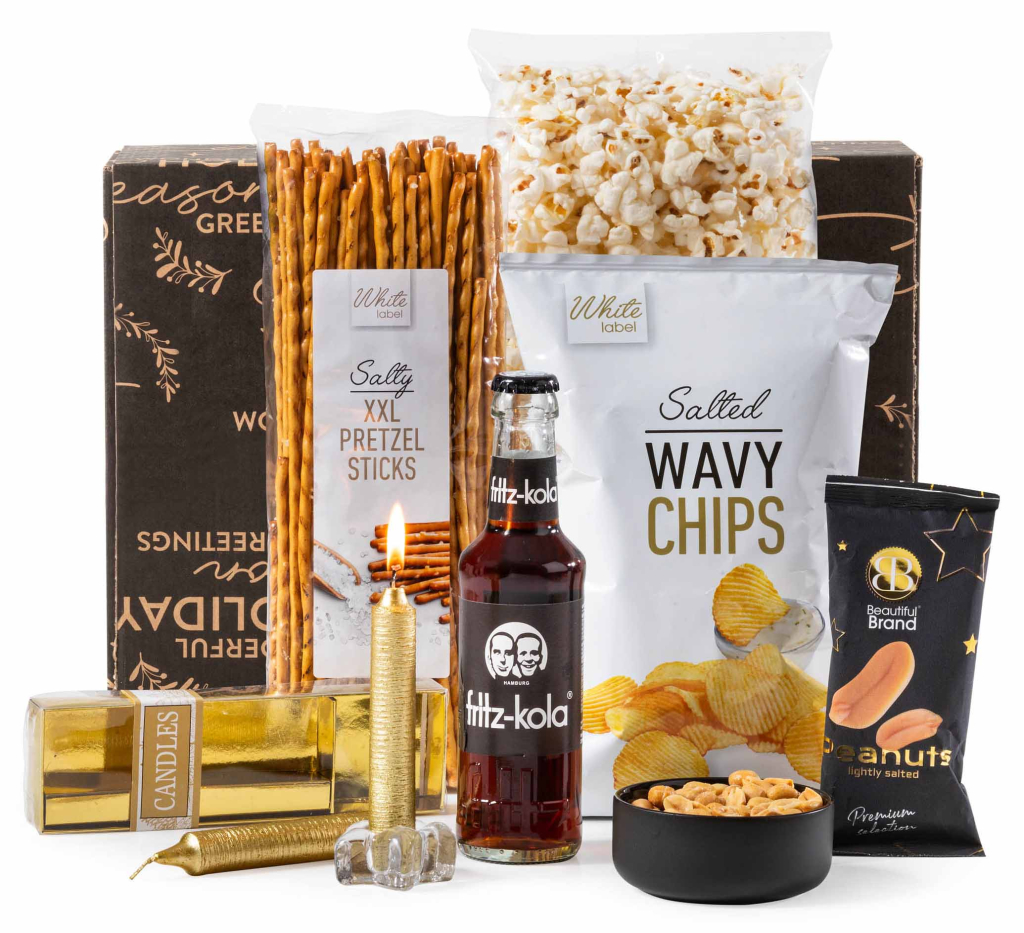 Gezouten pinda's en chips